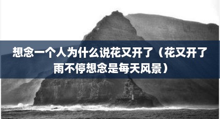 想念一个人为什么说花又开了（花又开了雨不停想念是每天风景）