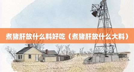 煮猪肝放什么料好吃（煮猪肝放什么大料）