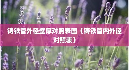 铸铁管外径壁厚对照表图（铸铁管内外径对照表）