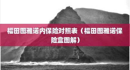福田图雅诺内保险对照表（福田图雅诺保险盒图解）