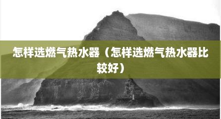 怎样选燃气热水器（怎样选燃气热水器比较好）