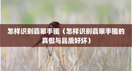 怎样识别翡翠手镯（怎样识别翡翠手镯的真假与品质好坏）
