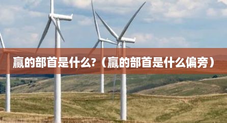 赢的部首是什么?（赢的部首是什么偏旁）
