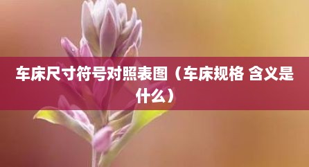 车床尺寸符号对照表图（车床规格 含义是什么）
