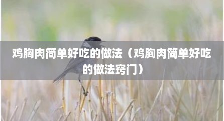 鸡胸肉简单好吃的做法（鸡胸肉简单好吃的做法窍门）