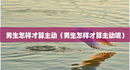 男生怎样才算主动（男生怎样才算主动呢）