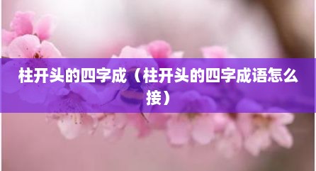 柱开头的四字成（柱开头的四字成语怎么接）