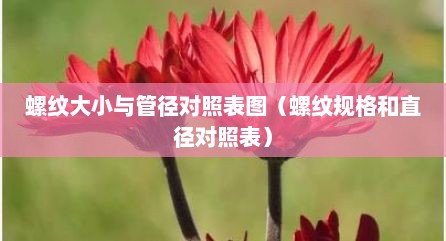 螺纹大小与管径对照表图（螺纹规格和直径对照表）