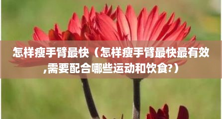 怎样瘦手臂最快（怎样瘦手臂最快最有效,需要配合哪些运动和饮食?）