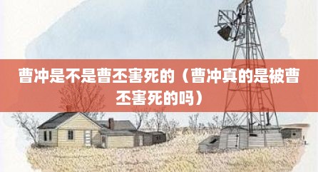 曹冲是不是曹丕害死的（曹冲真的是被曹丕害死的吗）