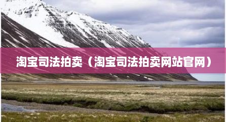 淘宝司法拍卖（淘宝司法拍卖网站官网）