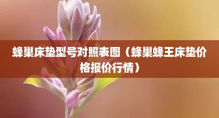蜂巢床垫型号对照表图（蜂巢蜂王床垫价格报价行情）