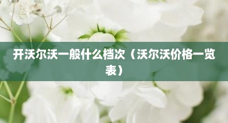开沃尔沃一般什么档次（沃尔沃价格一览表）