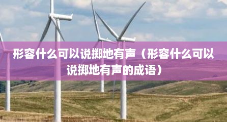 形容什么可以说掷地有声（形容什么可以说掷地有声的成语）