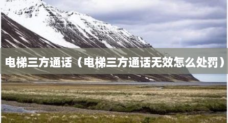 电梯三方通话（电梯三方通话无效怎么处罚）