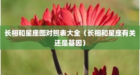 长相和星座图对照表大全（长相和星座有关还是基因）