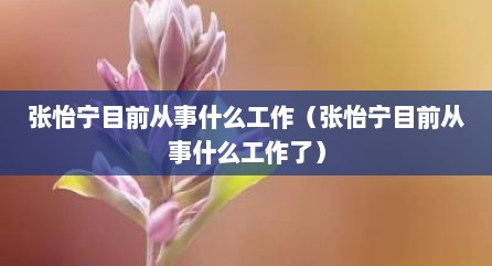 张怡宁目前从事什么工作（张怡宁目前从事什么工作了）