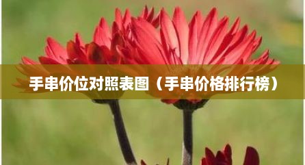 手串价位对照表图（手串价格排行榜）
