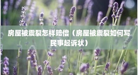 房屋被震裂怎样赔偿（房屋被震裂如何写民事起诉状）