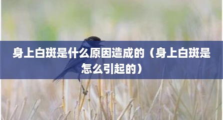身上白斑是什么原因造成的（身上白斑是怎么引起的）