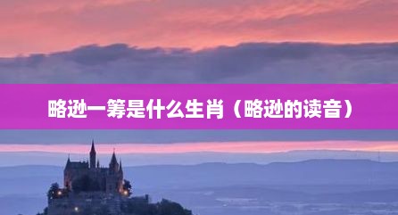 略逊一筹是什么生肖（略逊的读音）