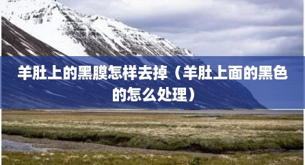 羊肚上的黑膜怎样去掉（羊肚上面的黑色的怎么处理）