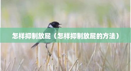 怎样抑制放屁（怎样抑制放屁的方法）