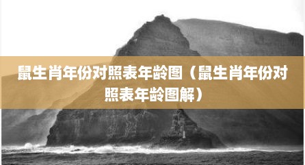 鼠生肖年份对照表年龄图（鼠生肖年份对照表年龄图解）