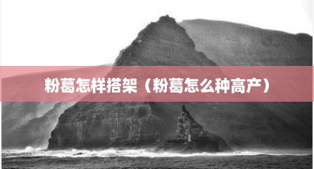 粉葛怎样搭架（粉葛怎么种高产）