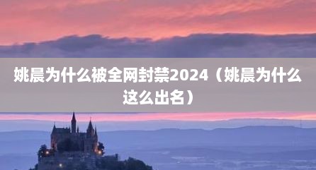 姚晨为什么被全网封禁2024（姚晨为什么这么出名）