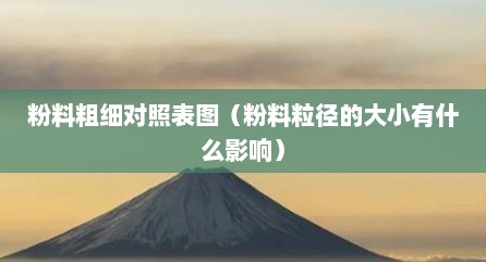 粉料粗细对照表图（粉料粒径的大小有什么影响）