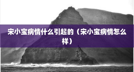 宋小宝病情什么引起的（宋小宝病情怎么样）