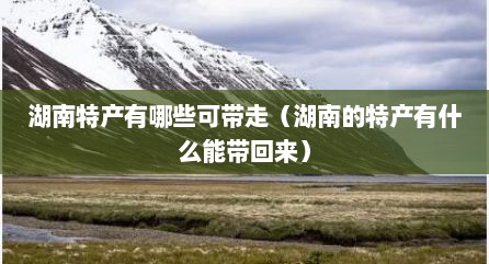 湖南特产有哪些可带走（湖南的特产有什么能带回来）