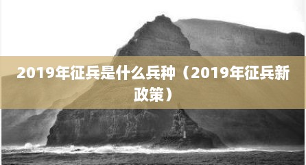 2019年征兵是什么兵种（2019年征兵新政策）