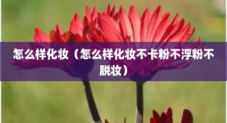 怎么样化妆（怎么样化妆不卡粉不浮粉不脱妆）