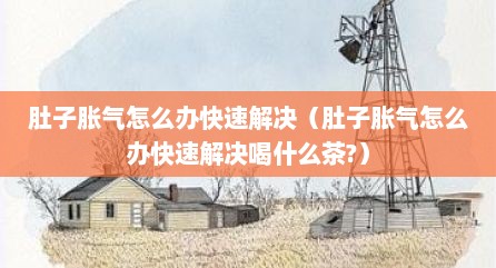 肚子胀气怎么办快速解决（肚子胀气怎么办快速解决喝什么茶?）
