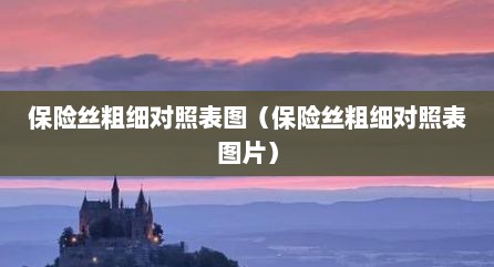 保险丝粗细对照表图（保险丝粗细对照表图片）