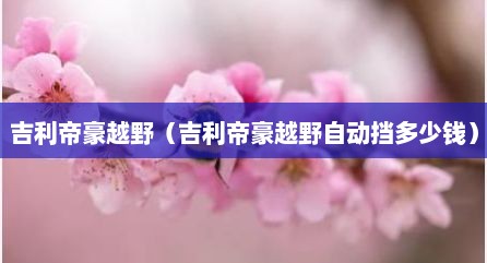 吉利帝豪越野（吉利帝豪越野自动挡多少钱）