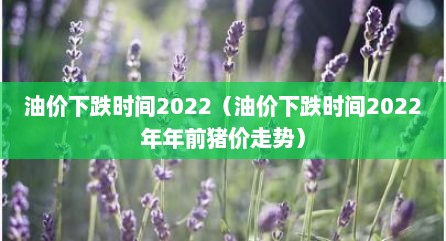 油价下跌时间2022（油价下跌时间2022年年前猪价走势）