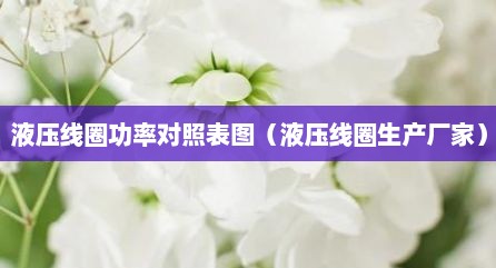 液压线圈功率对照表图（液压线圈生产厂家）