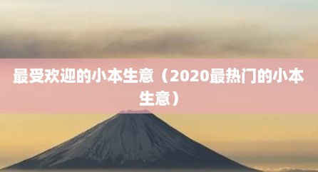 最受欢迎的小本生意（2020最热门的小本生意）