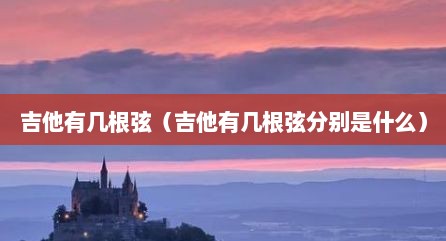吉他有几根弦（吉他有几根弦分别是什么）