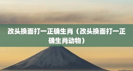 改头换面打一正确生肖（改头换面打一正确生肖动物）