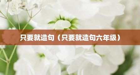 只要就造句（只要就造句六年级）