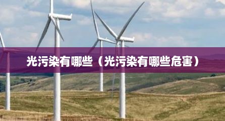 光污染有哪些（光污染有哪些危害）
