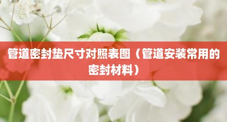 管道密封垫尺寸对照表图（管道安装常用的密封材料）