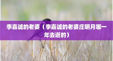 李嘉诚的老婆（李嘉诚的老婆庄明月哪一年去逝的）