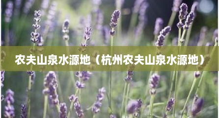 农夫山泉水源地（杭州农夫山泉水源地）