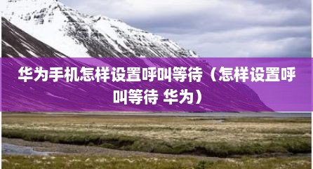 华为手机怎样设置呼叫等待（怎样设置呼叫等待 华为）