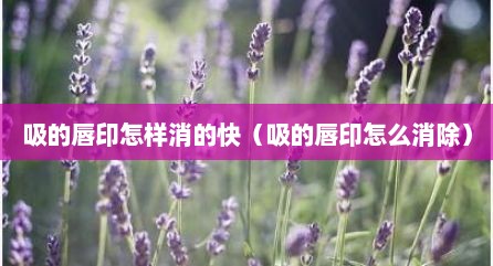 吸的唇印怎样消的快（吸的唇印怎么消除）